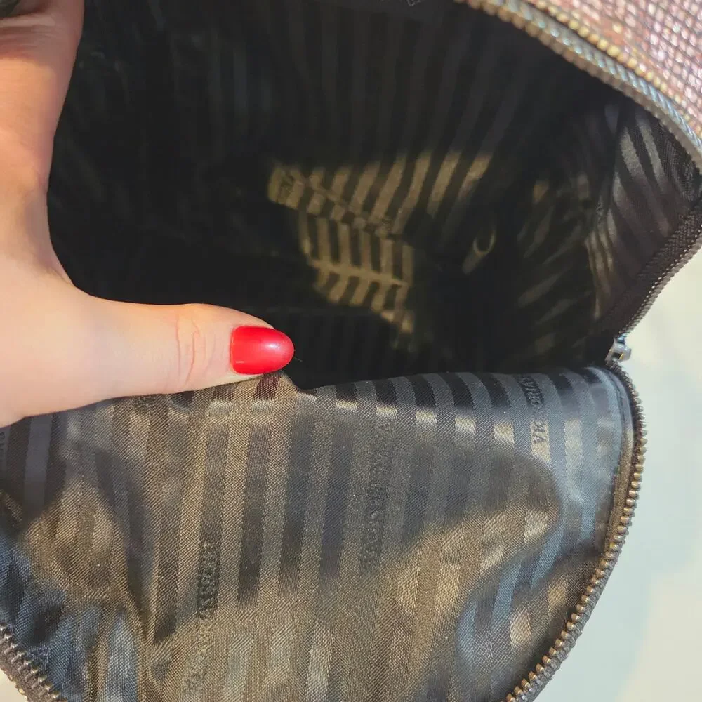 Victoria's Secret Metallic Bling Chain Mini Backpack Sexy Rose Gold Stud Bag